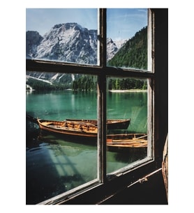 Macerayı Yaşa - Lago Di Braies Xııı Tablo Ahşap Poster Dekoratif