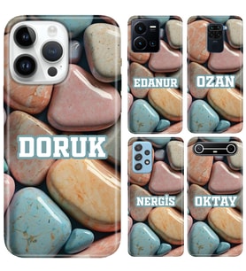 Samsung Galaxy A05 A12 M12 A23 A26 A32 A53 A56 A73 Kılıf YeniSeri Kişiye Özel İsim Yazılı Silikon Kapak Color Stones