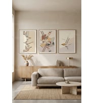 Modern Minimalist Merdivenler 3’lü Ahşap Çerçeveli Tablo Seti