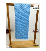 Nohut Kız / Erkek Bebek Battaniyesi Kundağı Çift Katlı %100 Pamuklu Çok Amaçlı Örtü 90x85cm (Mavi)