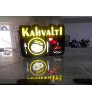 Kahvaltı Yazılı Tabela 3D Led Neon Etkili Işıklı Tabela 30X45 CM Tek Taraflı