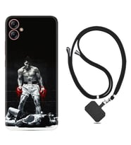 Samsung Galaxy A04E Kılıf Resimli Boyun Askılı İpli Desenli Silikon Muhammed Ali 1369