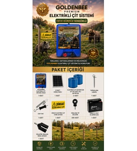Goldenbee Eko Elektrikli Çit Sistemi Domuz ve Ayı Kovucu 1000MT ( SET-201)