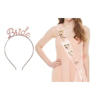 Bride To Be Rose Gold Taç Kuşak Set