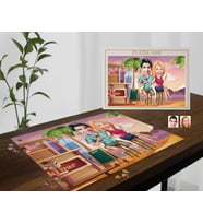 BK Gift Kişiye Özel Sevgililer Karikatürlü 1000 Parça Profesyonel Puzzle-19