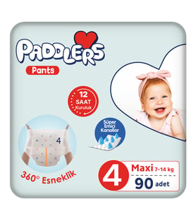Paddlers Külot Bebek Bezi 4 Numara Maxi 90 Adet (7-14 Kg) Ekstra Fırsat Paketi