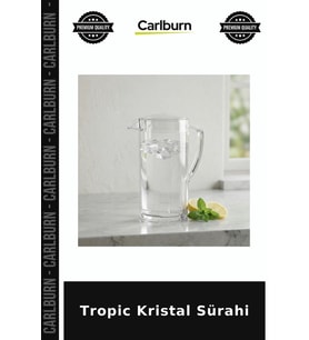 Özel Üretim Modern Şeffaf Kapaklı Mutfak Sunum Tropic Kristal Sürahi