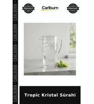 Özel Üretim Modern Şeffaf Kapaklı Mutfak Sunum Tropic Kristal Sürahi