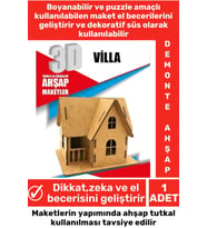 Özel 3D Görsel Zeka Geliştirici Boyanabilir Çocuk Yetişkin Puzzle Dekoratif Demonte Ahşap Oyun Maket