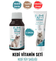 Multivitaminli Kedi Damlası ve Taurinli Kedi Maltı - Kedi Tüy Sağlığı - Kedi Tüy Yumak Önleyici