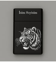 Kaplan Desenli Metal Tabaka – Kişiye Özel İsimli Hediyelik M28