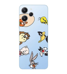 Xiaomi Redmi 12 Uyumlu Uyumlu Bugs Bunny Tüm Karakterler Tasarımlı Şeffaf Telefon Kılıfı