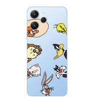 Xiaomi Redmi 12 Uyumlu Uyumlu Bugs Bunny Tüm Karakterler Tasarımlı Şeffaf Telefon Kılıfı