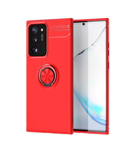 Samsung Galaxy Note 20 Ultra Kılıf Yüzüklü Magnetli Ravel Case (Kırmızı)