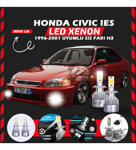Honda Civic İES 1996-2001 Sis Farı Uyumlu Şimşek Etkili Led Xenon Performance Series H3
