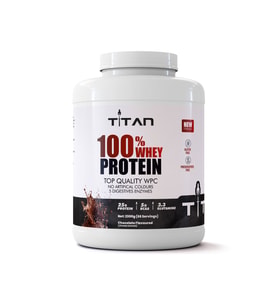 Titan Premium %100 Whey Protein WPC70 2300g- Çikolata-Aroma-Shaker Hediye (Silver)