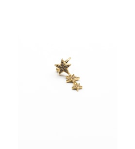 Üçlü Yıldız Zirkon Earcuff Kıkırdak Küpe – Gold, Sıkıştırmalı, Anti Alerjik