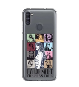 Samsung Galaxy M21 Uyumlu Taylor Swift Desenli Şeffaf Telefon Kılıfı