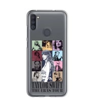 Samsung Galaxy M21 Uyumlu Taylor Swift Desenli Şeffaf Telefon Kılıfı