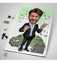 Kişiye Özel Zengin ve Yakışıklı Karikatürlü Puzzle