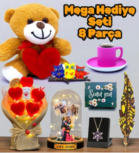 Mega Hediye Seti - 8 Farklı Hediyeli Size Özel Premium Set - Kişiye Özel (Model 3)