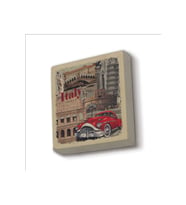 İtalya Görseli Baskılı Taş Magnet 5X5