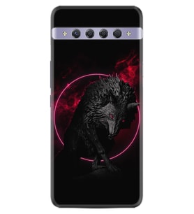 TCL 10 Plus Kılıf Silikon Desen Black Wolf 1691