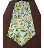 Limon Temalı Dijital Baskılı Dekoratif Runner