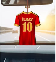 Kişiye Özel Futbol Formalı Hediye Ahşap Araba Dikiz Ayna Süsü