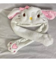 Hello Kitty Tasarımlı Işıklı Oynar Kulaklı Şapka