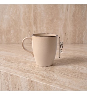 GÜRAL PORSELEN Barista Bej Mat Porselen Kupa Bardak Seti 2li