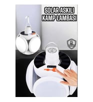 Mey İthalat® Katlanabilir Taşınabilir Kamp Lambası Işıldak Beyaz Işık Güneş Enerjili Solar Aydınlatm