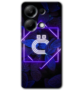 Redmi Note 13 Pro 4G Kılıf HD Desen Baskılı Kılıf - Dark Neon Yaprak Ö Harfi