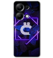 Redmi Note 13 Pro 4G Kılıf HD Desen Baskılı Kılıf - Dark Neon Yaprak Ö Harfi