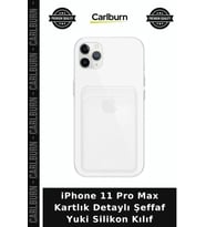 iPhone 11 Pro Max Kartlık Detaylı Şeffaf Yuki Silikon Kılıf Tarz Mobil Koruyucu