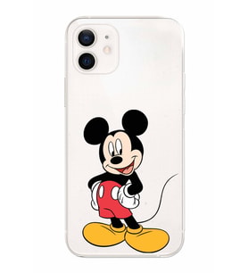 Apple iPhone 12 Mini Uyumlu Kamera Korumalı Tıpalı Kapak Mickey Mouse TasarımlıŞeffaf Kılıf