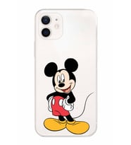 Apple iPhone 12 Mini Uyumlu Kamera Korumalı Tıpalı Kapak Mickey Mouse TasarımlıŞeffaf Kılıf