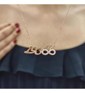 Ata 1938 Kolye Rose Altın Kaplama Kolye (Karışık)