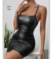Intive Sugar Lateks Lame Kumaştan Slim-Fit İnce Askılı Elbise/Gecelik