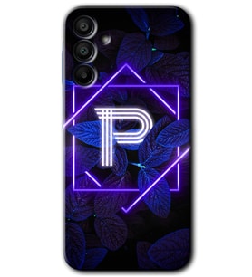 Galaxy A15 Kılıf HD Desen Baskılı Kılıf - Dark Neon Yaprak P Harfi