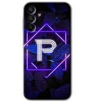 Galaxy A15 Kılıf HD Desen Baskılı Kılıf - Dark Neon Yaprak P Harfi