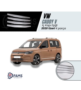 VW CADDY V 2020 Üzeri Krom İç Kapı Eşiği 4 kapı Paslanmaz Çelik