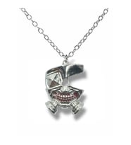 Tokyo Ghoul Ken Kaneki Maskeli Kolye 60 cm Zincirli  Anime Temalı Unisex Takı (Gümüş)