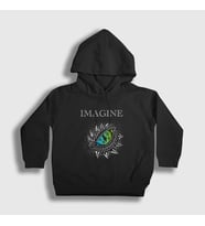 Presmono Unisex Çocuk Siyah Eye Imagine Dragons Kapüşonlu Sweatshirt 399491tt