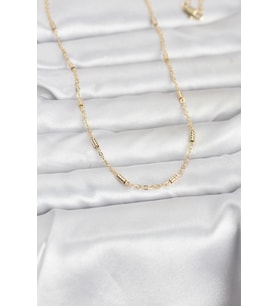 CM 14K Gold Renk Bar Zincir Model 60 cm Kadın Kolye - TJ-BKO10973