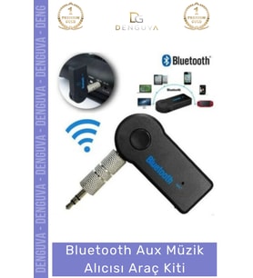 #AraçKiti Kablosuz Bluetooth Ses Aktarım Modülü Mikrofonlu Handsfree Aux Müzik Alıcısı Araç Kiti