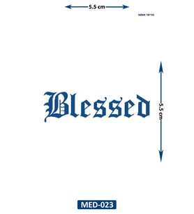 Blessed 5 cm Minimal geçici Dövme Yarı Kalıcı Geçici Dövme
