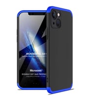 Microsonic Apple iPhone 13 Mini Kılıf Double Dip 360 Protective Siyah Mavi