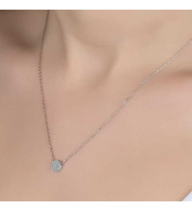Ucarticaret S-warovski Taşlı Gümüş Çember Bayan Kolye
