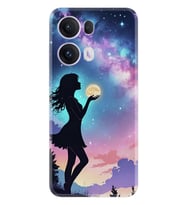 Oppo Reno 13F Kılıf Boutique Baskılı Resimli Woman in Moon Pcode -005